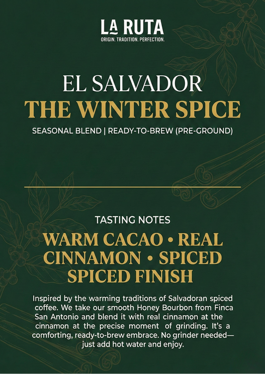 La Ruta Coffee - Signature Cinnamon Bourbon (250g) | Salvadoran Specialty Coffee - Roasted & Packaged at Source