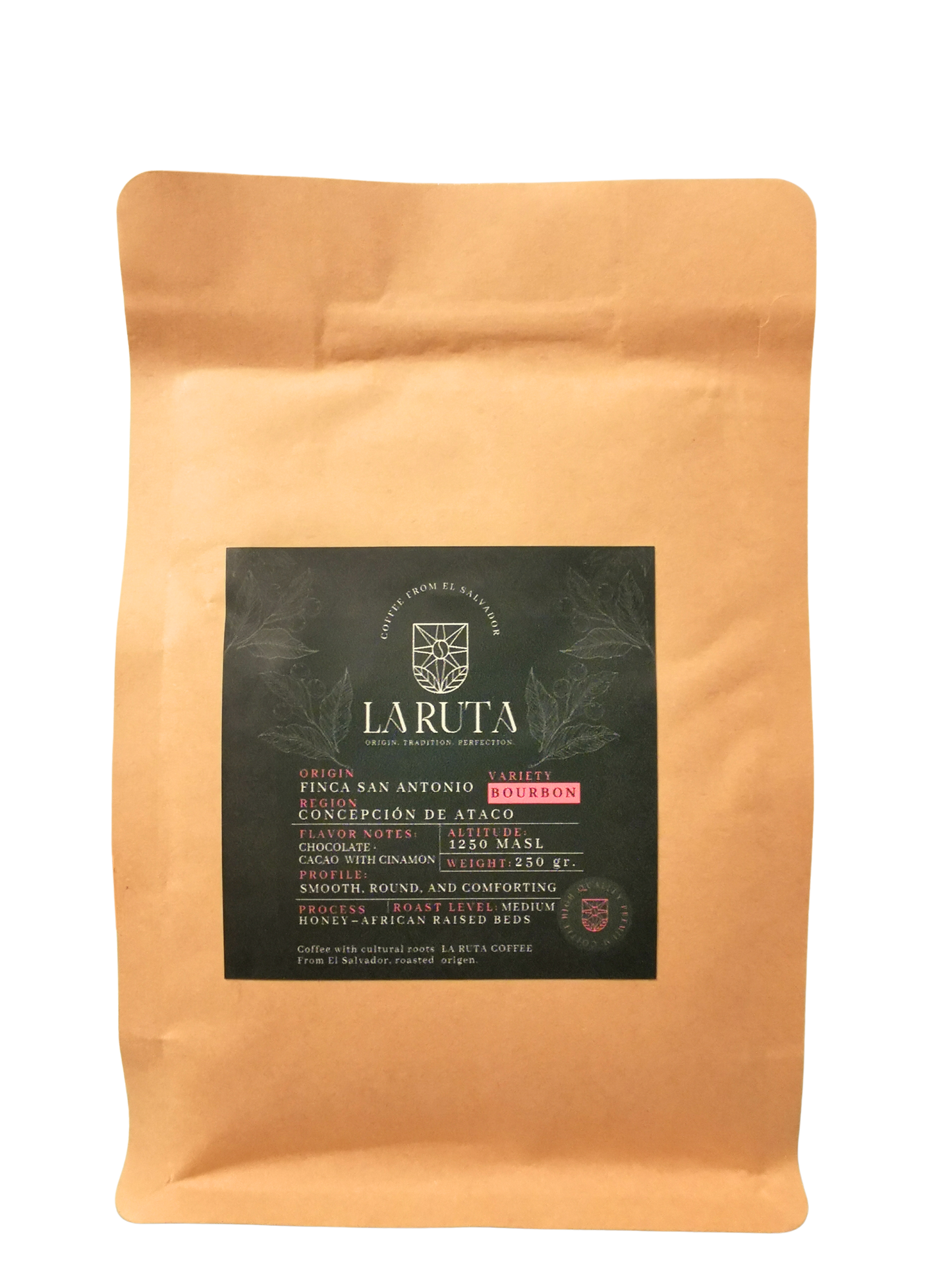 La Ruta Coffee - Signature Cinnamon Bourbon 250g - Salvadoran Specialty Coffee Roasted at Source for London coffee lovers.