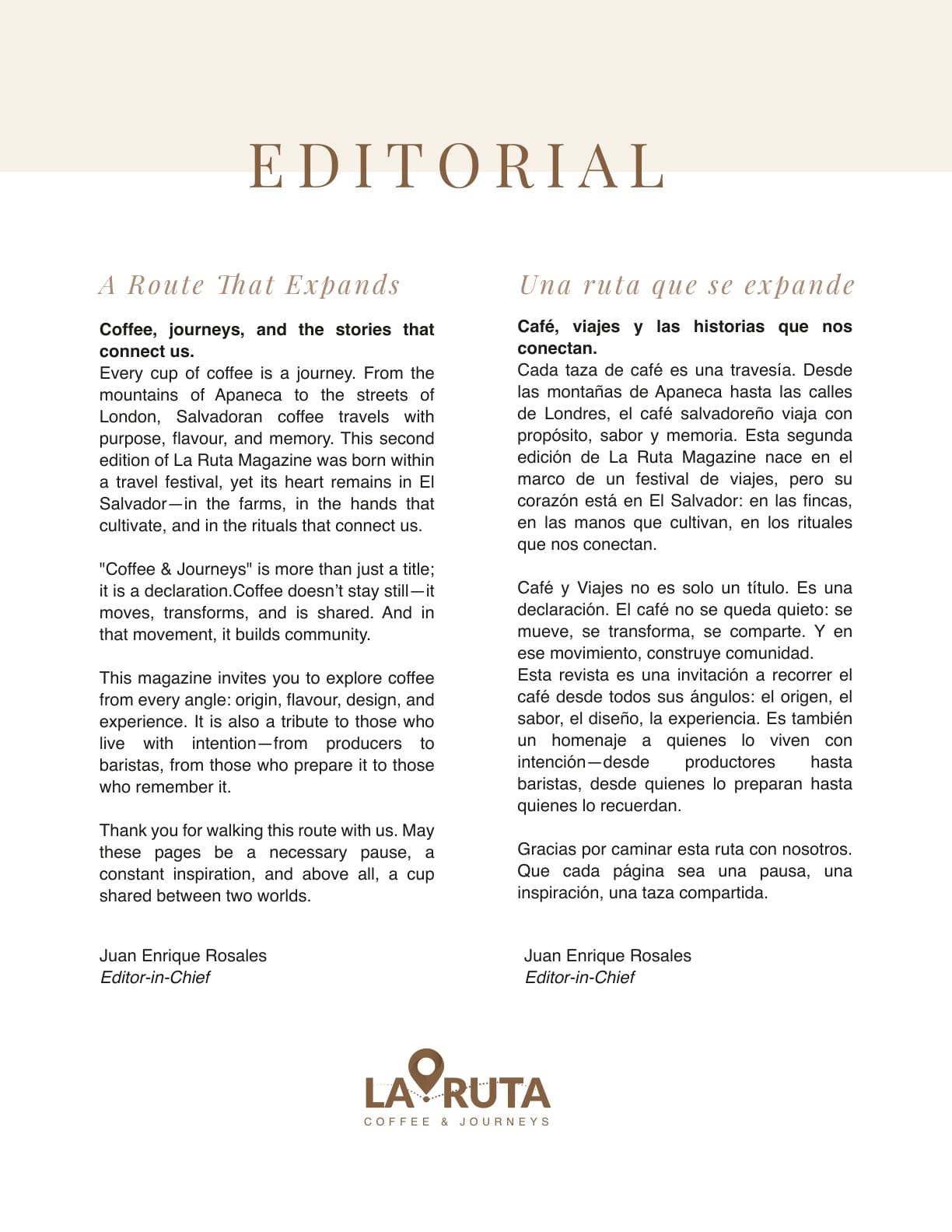 La Ruta Magazine Issue 02 | Specialty Coffee & Cultural Publication - Every Cup, a Journey